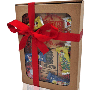 Kalėdinė dovana. Dėžutė su kavos pupelėmis
